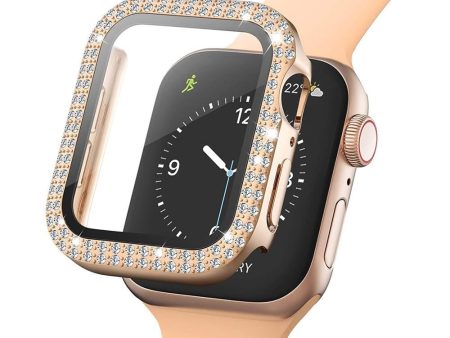 Apple Watch (38mm) Hårdt Plast Case m. Indbygget Skærmbeskyttelse - Rose Gold & Rhinsten Online now