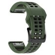 Universal Garmin Dobbelt-hullet Silikone Rem (26mm QuickFit) - Militær Grøn   Sort Online Hot Sale