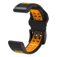 Universal Garmin Dobbelt-hullet Silikone Rem (26mm QuickFit) - Sort   Orange Cheap