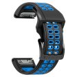 Universal Garmin Dobbelt-hullet Silikone Rem (26mm QuickFit) - Sort   Blå Hot on Sale