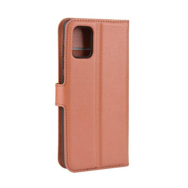 Samsung Galaxy A51 (5G) Litchi Læder Cover m. Pung - Brun For Cheap