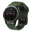 Universal Garmin Dobbelt-hullet Silikone Rem (26mm QuickFit) - Militær Grøn   Sort Online Hot Sale