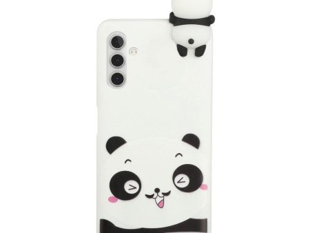 Samsung Galaxy A04s   A13 (5G) Fleksibel Plastik Cover m. Panda Figur - Hvid For Discount