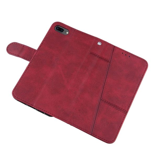 iPhone 8 Plus   7 Plus Læder Cover m. Pung og Strop - Rød on Sale