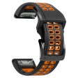 Universal Garmin Dobbelt-hullet Silikone Rem (26mm QuickFit) - Sort   Orange Cheap