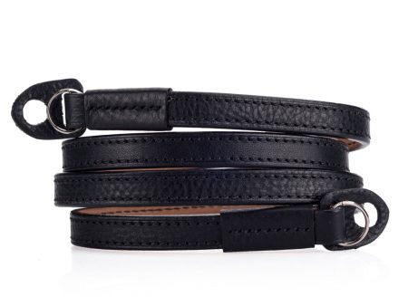 Arte di Mano Comodo Neck Strap, Reinforced, 95cm - Minerva Black with Black Stitching Online Sale