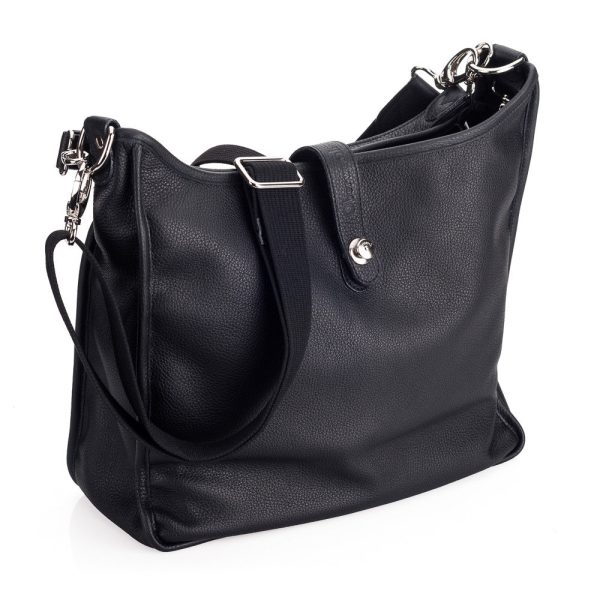 Oberwerth Kate Camera Business Bag, Black Leather with Silver Buckles, Clutch and Keywallet For Cheap