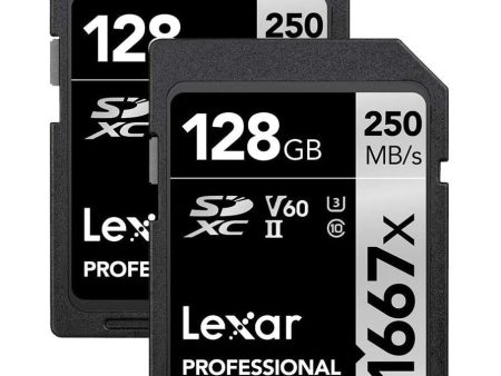 Lexar Professional 1667x 128GB SDXC UHS-II Card 2 Pack Online now