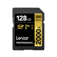 Lexar Professional 2000x 128GB SDXC UHS-II V90 U3 Card (R300 W260MBS) For Sale