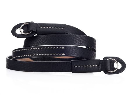 Arte di Mano Comodo Neck Strap, 95cm - Minerva Black with White Stitching on Sale