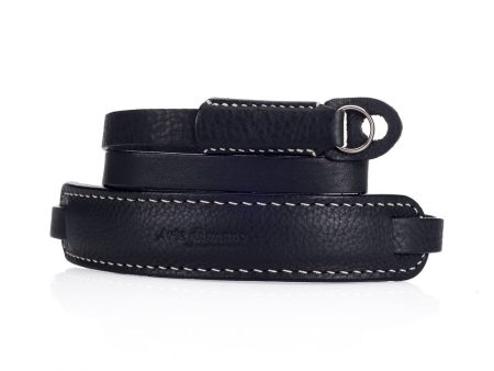 Arte di Mano Classic Neck Strap, XL, 120cm - Minerva Black with White Stitching For Sale