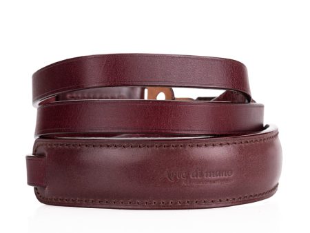 Arte di Mano Classic Neck Strap, 95cm - Italian Shell Cordovan & Buttero Burgundy Discount