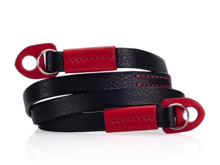 Arte di Mano Comodo Neck Strap, 95cm - Minerva Black with Buttero Red Accents Discount