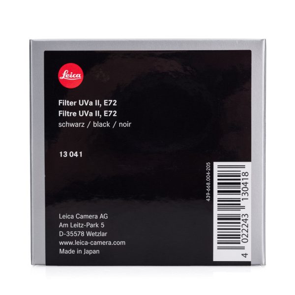 Leica UVa II Filter, E72, Black Online Hot Sale