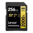 Lexar Professional 2000x 256GB SDXC UHS-II V90 U3 Card (R300 W260MBS) Fashion