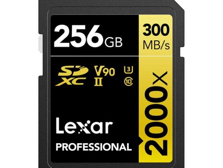 Lexar Professional 2000x 256GB SDXC UHS-II V90 U3 Card (R300 W260MBS) Fashion