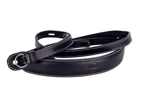 Leica Leather Neckstrap with protection flap, Black For Sale