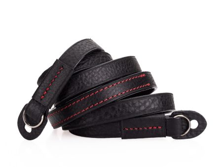 Arte di Mano Comodo Neck Strap, XL, 120cm - Minerva Black with Red Stitching Sale