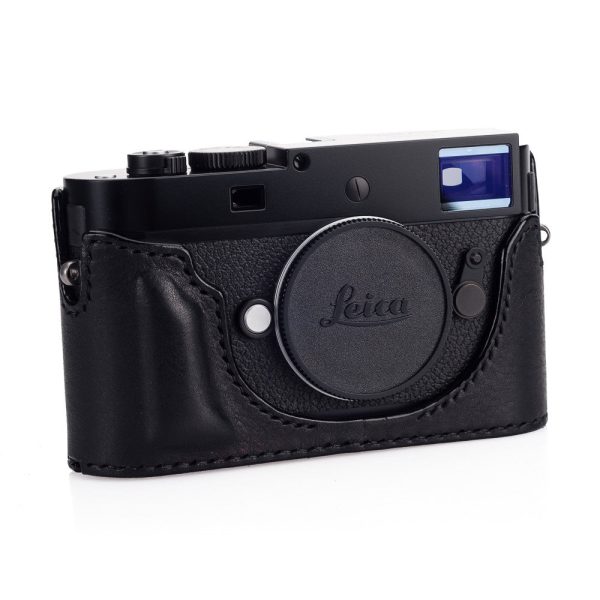 Arte di Mano Half Case for Leica M-D (Typ 262) with Battery Access Door - Minerva Black with Black Stitching For Sale