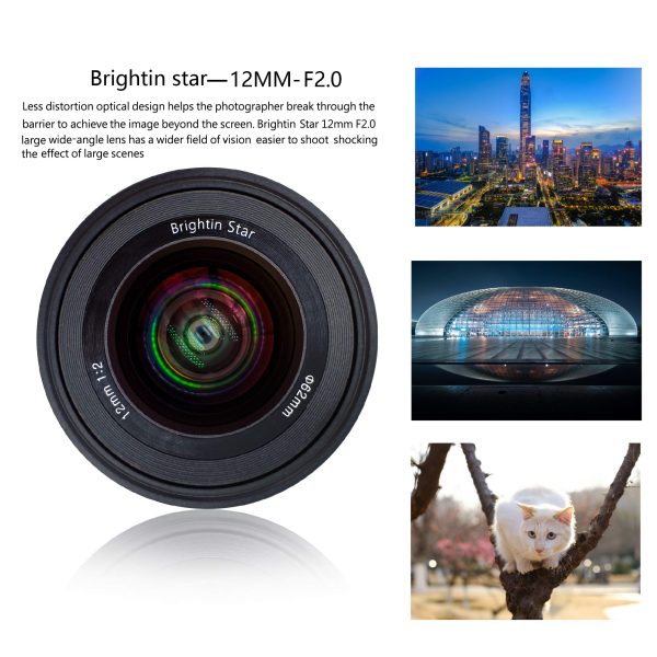 12mm F2.0 Ultra Wide-Angle Big Aperture APS-C Manual Focus Mirrorless Cameras Lens, Fit for Fuji X Mount Discount