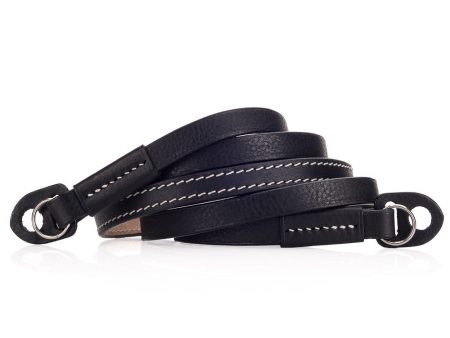 Arte di Mano Comodo Neck Strap, XL, 120cm - Minerva Black with White Stitching Online