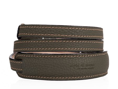 Arte di Mano Classic Neck Strap, Reinforced, 95cm - Shrunken Calf Khaki Supply