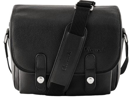 Oberwerth Little William Leather Camera Business Bag, Black with Red Stitching For Discount